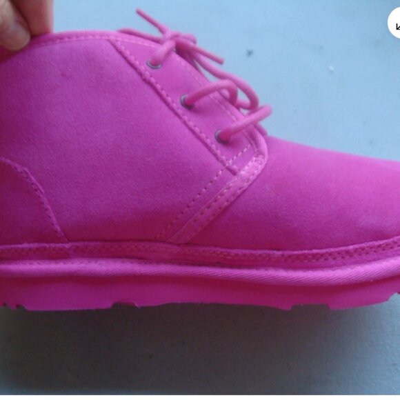 NEW UGG Women's \ Kids Neumel Deep Pink Suede Ankle Boots S\N 1017320K Size US 6 - Picture 7 of 8